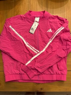 adidas Pink Track Jacket with White Stripes